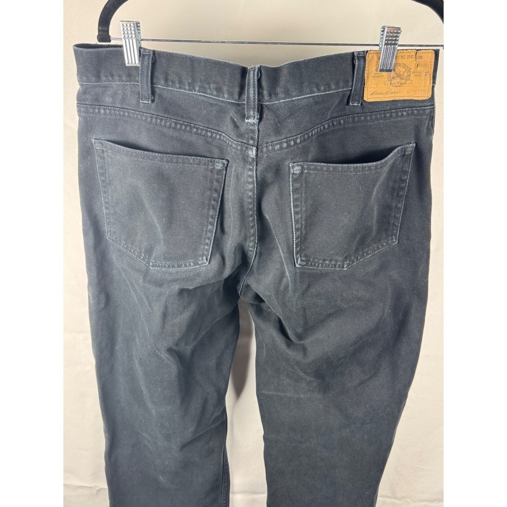 Eddie Bauer Mens Relaxed Fit Black Cotton Denim Straight Leg Jeans 32x28 - Picture 10 of 11